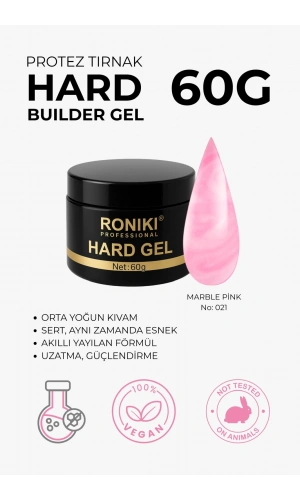 Roniki Professional Builder Jel Marble Pink 021 – 60g Protez Tırnak Yapı Jeli