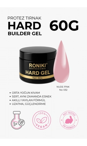 Roniki Professional Builder Jel Nude Pink 032 – 60g Protez Tırnak Yapı Jeli