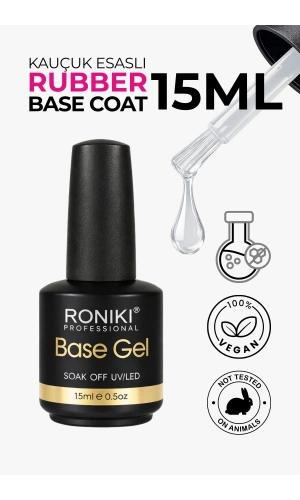 Roniki Professional Rubber Base Coat 15 ML – Kauçuk Esaslı Güçlü Tırnak Bazı