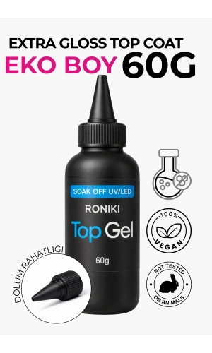Roniki Professional Extra Gloss Top Coat Refill 60G – Ekonomik Profesyonel Üst Kat