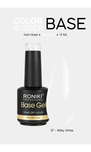 Roniki Color Rubber Base Coat 37 – Milky White 15 ML