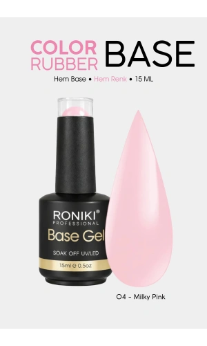 Roniki Color Rubber Base Coat 04 – Milky Pink 15 ML