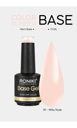 Roniki Color Rubber Base Coat 39 – Milky Nude 15 ML