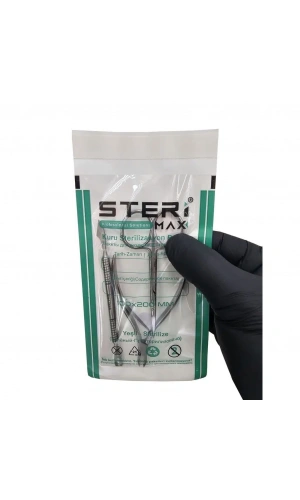 Şeffaf Sterilizasyon Zarfı – İndikatörlü Sterilizasyon Kraft Paketi 100x200 mm (100 Adet)