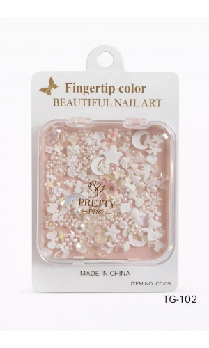 Karışık Figürlü Tırnak Charm Seti – İnci ve Ay Yıldız Nail Art Süsleme