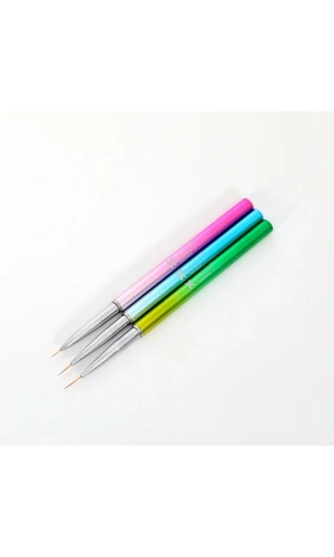 XBeauty Professional Nail Art 3lü İnce Çizim Fırça Seti 7-9-11 mm