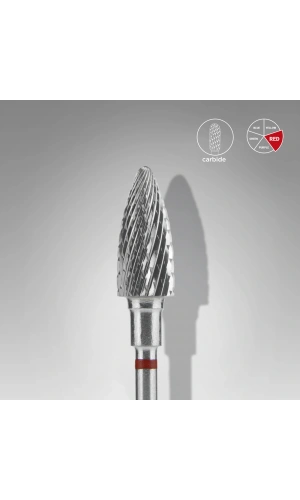 Staleks EXPERT sert alaşım kozalak freze,kırmızı, çap 6 mm / çalışma kısmı 14 mm