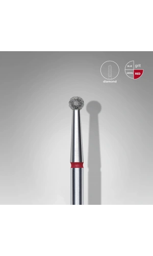 Staleks Elmas Küre Freze, Kırmızı, Çap 2,7 mm