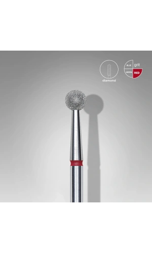 Staleks Elmas Küre Freze, Kırmızı, Çap 4 mm