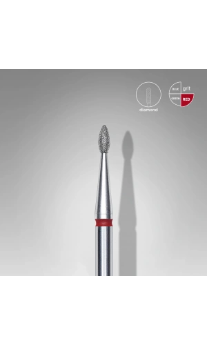 Staleks Elmas Küre Freze, Kırmızı, Çap 1,6 mm, Çalışma Kısmı 4 mm