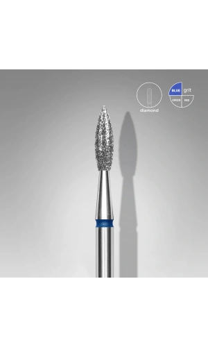 Staleks EXPERT elmas sivri alev freze ,mavi , çap 2,3 mm / çalışma kısmı 8 mm