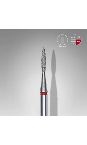 Staleks Elmas Sivri Alev Freze, Kırmızı, Çap 1,6 mm, Çalışma Kısmı 8 mm