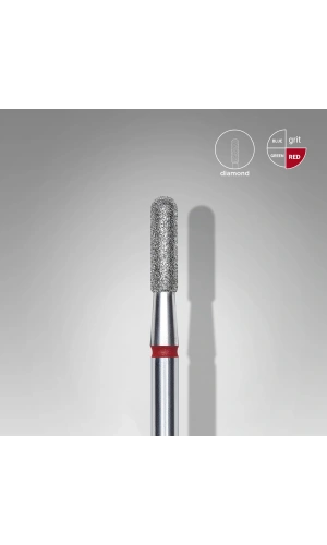 Staleks Elmas Yuvarlanmış Silindir Freze, Kırmızı, Çap 2,3 mm, Çalışma Kısmı 8 mm