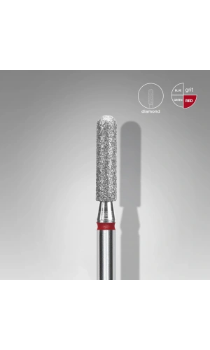 Staleks Elmas Yuvarlanmış Silindir Freze EXPERT, Kırmızı, Çap 2,5 mm, Çalışma Kısmı 10 mm