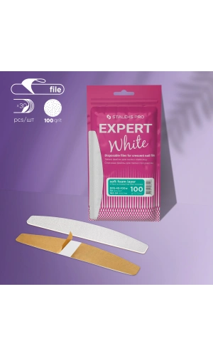 Staleks EXPERT 40 Yarım Ay Törpü İçin Yedek PapmAm Yumuşak Tabanlı Beyaz Törpüler, 100 Grit (30 Adet)