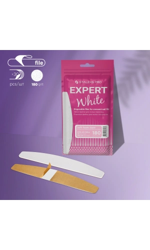 Staleks EXPERT 40 Yarım Ay Törpü İçin Yedek PapmAm Yumuşak Tabanlı Beyaz Törpüler, 180 Grit (30 Adet)