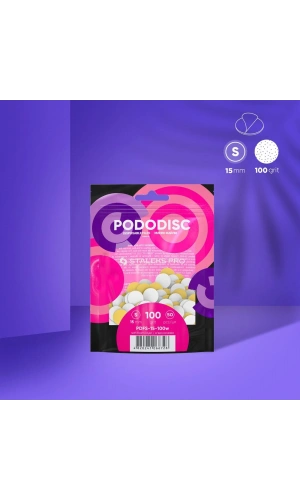 Staleks PODODISC STALEKS PRO S Pedikür Disk İçin Yumuşak Tabanlı Yedek Beyaz Törpüler, 100 Grit (50 Adet)