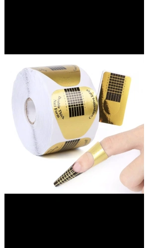 Profesyonel Tırnak Şablonu – Altın Renk (500lü Rulo)