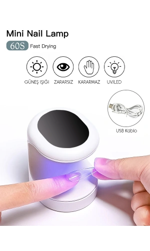 Mini UV/LED Tırnak Kurutucu Lamba – USB Bağlantılı