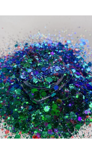 Mavi Holografik Nail Art Süsleri – Parlak ve Işıltılı