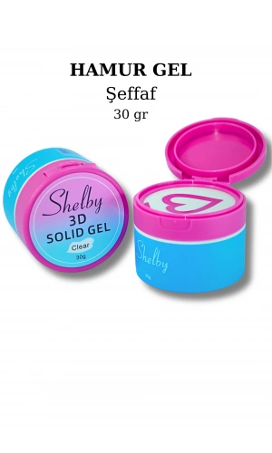 Shelby Professional 3D Solid Gel Şeffaf Hamur Jel 30 gr