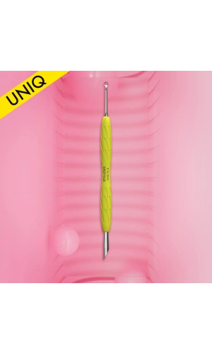 Staleks UNIQ 11 TYPE 2 Gummy Sarı Silikon Saplı Tırnak İtici (Eğik Uç ve Halka)
