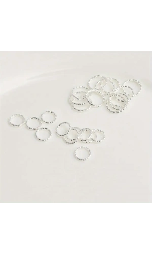 Gümüş Metal Halka Nail Art Süsleri - 50 Adet