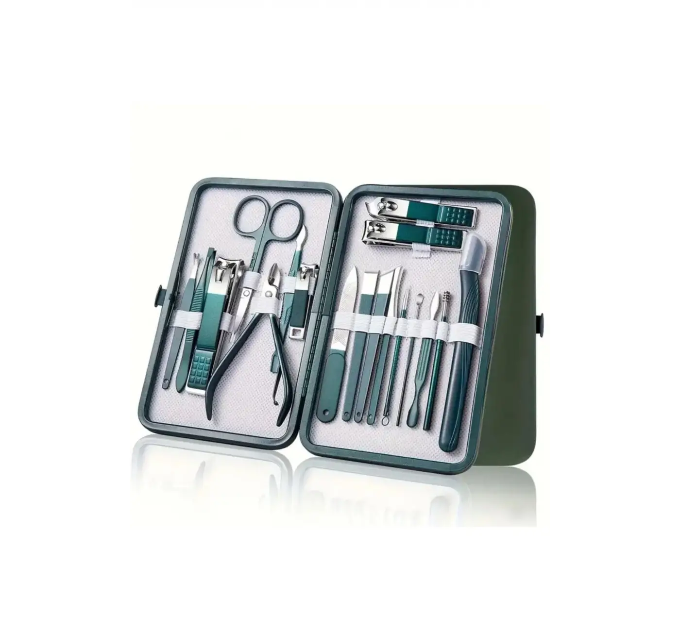 Qnail Professional 18 Parça Tırnak Bakım Seti Paslanmaz Çelik Manikür Pedikür Tırnak Makası Seti Seyahat çantası ile