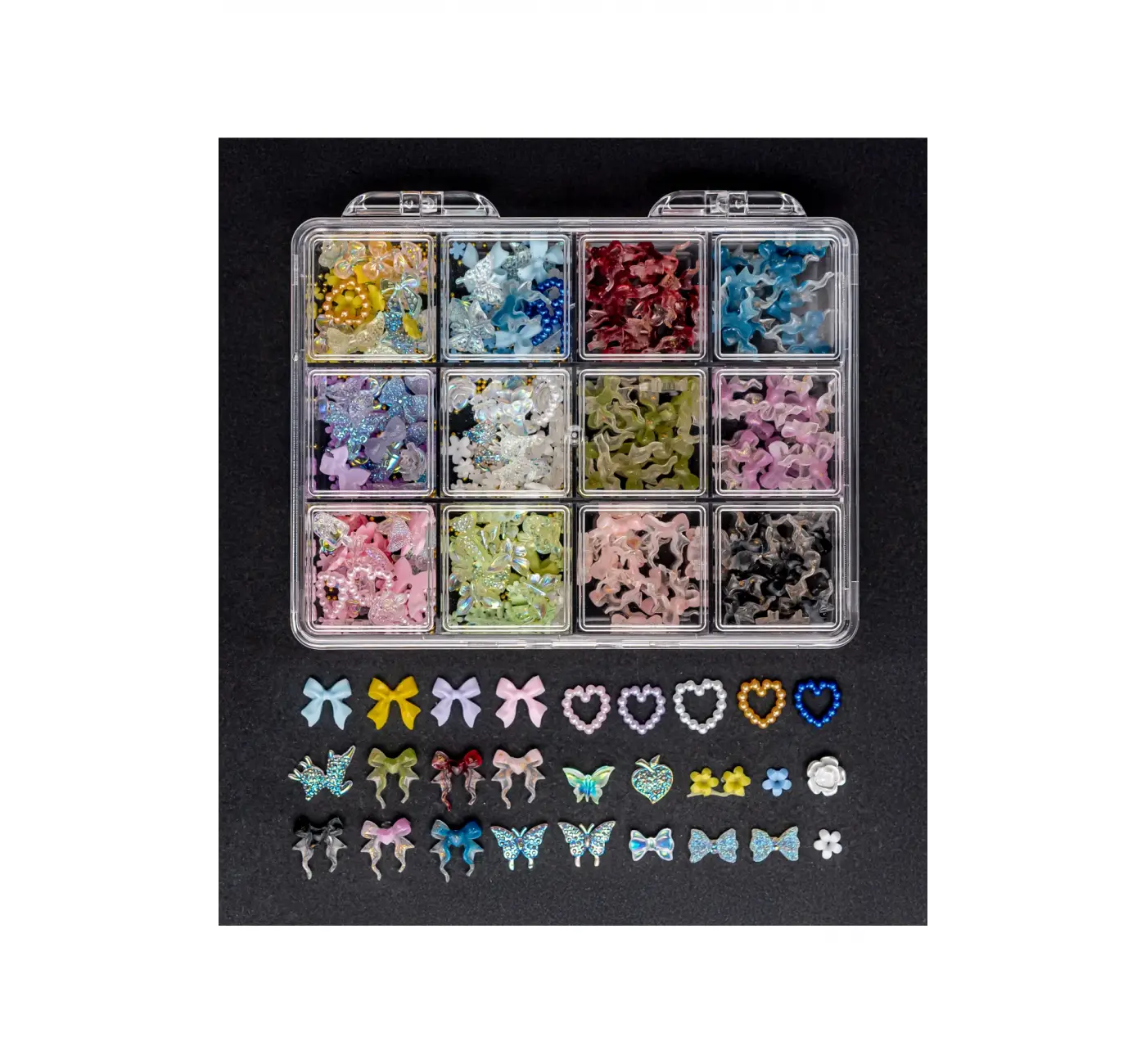 QNAIL PROFESSIONAL Tırnak süsleme Protez Tırnak Nail Art Süsleme Charm 3D Karışık desenli