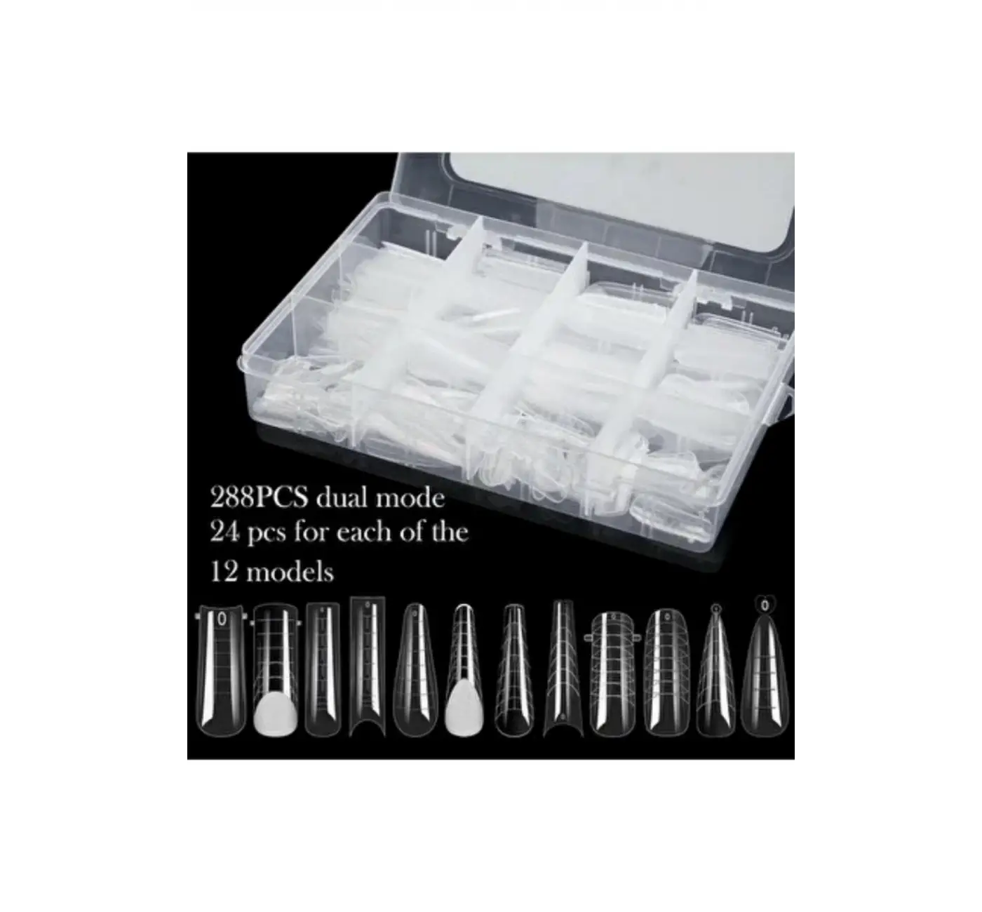 Uno Poly Jel LED UV MilkShake Protez Tırnak Tips Üst Form Jel Tips 12 Farklı Model Tips SET