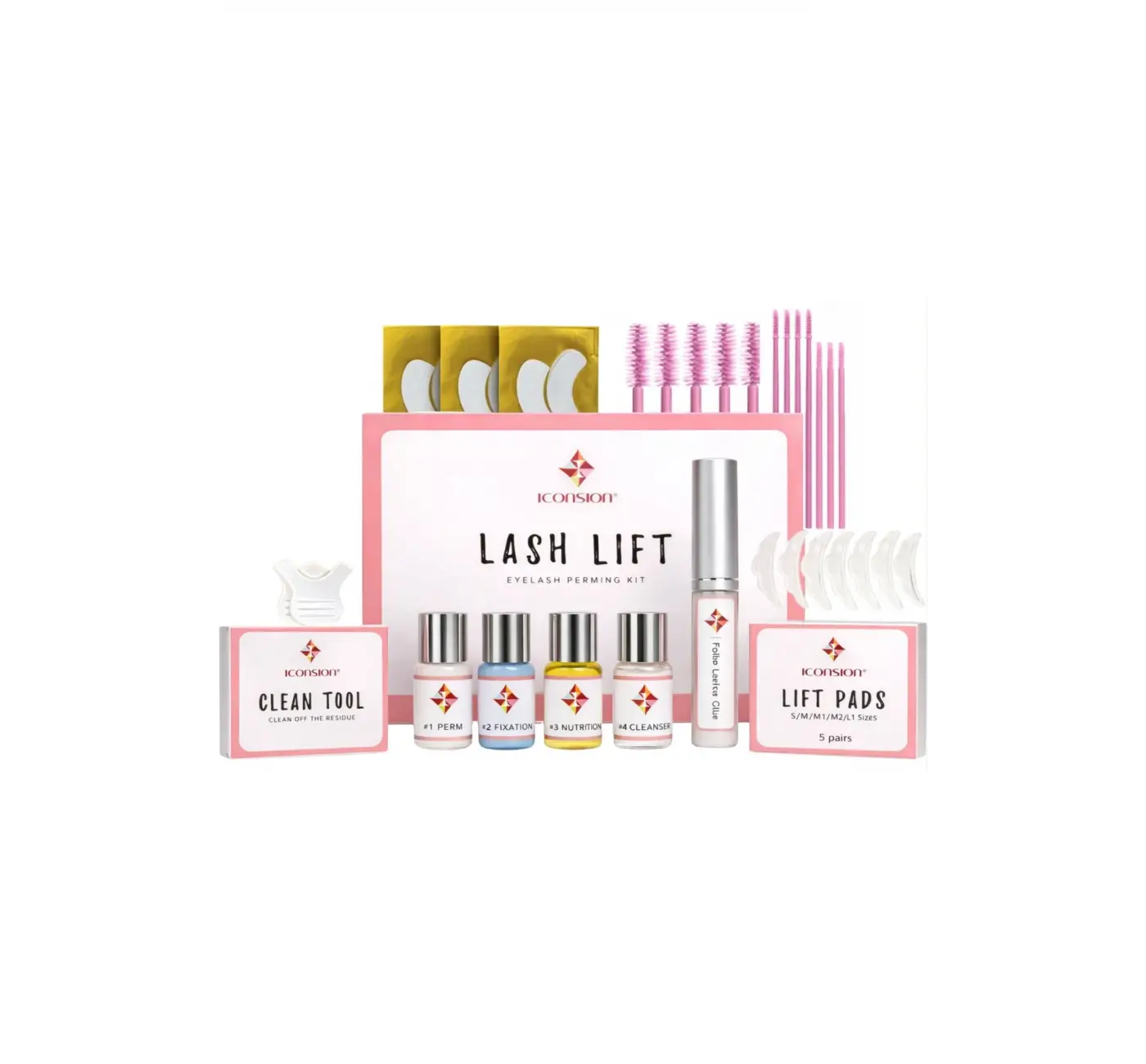 Iconsion Kirpik Lifting Seti Yapıştırıcılı 10ml Lash Lift, Kaş & Kirpik Perma Seti Full Set