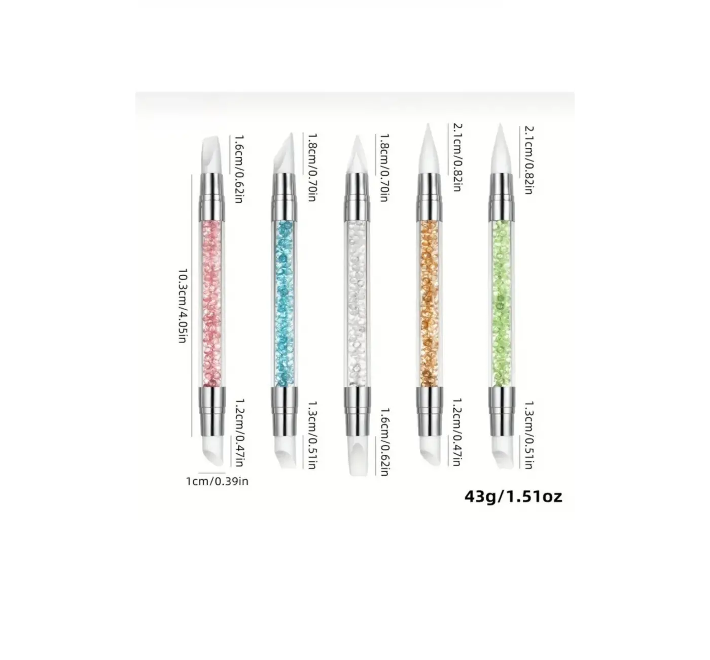 Hamur Jel Şekil Verme Fırçası Nail Art Fırça Silikon Tırnak Fırçası 5li Set