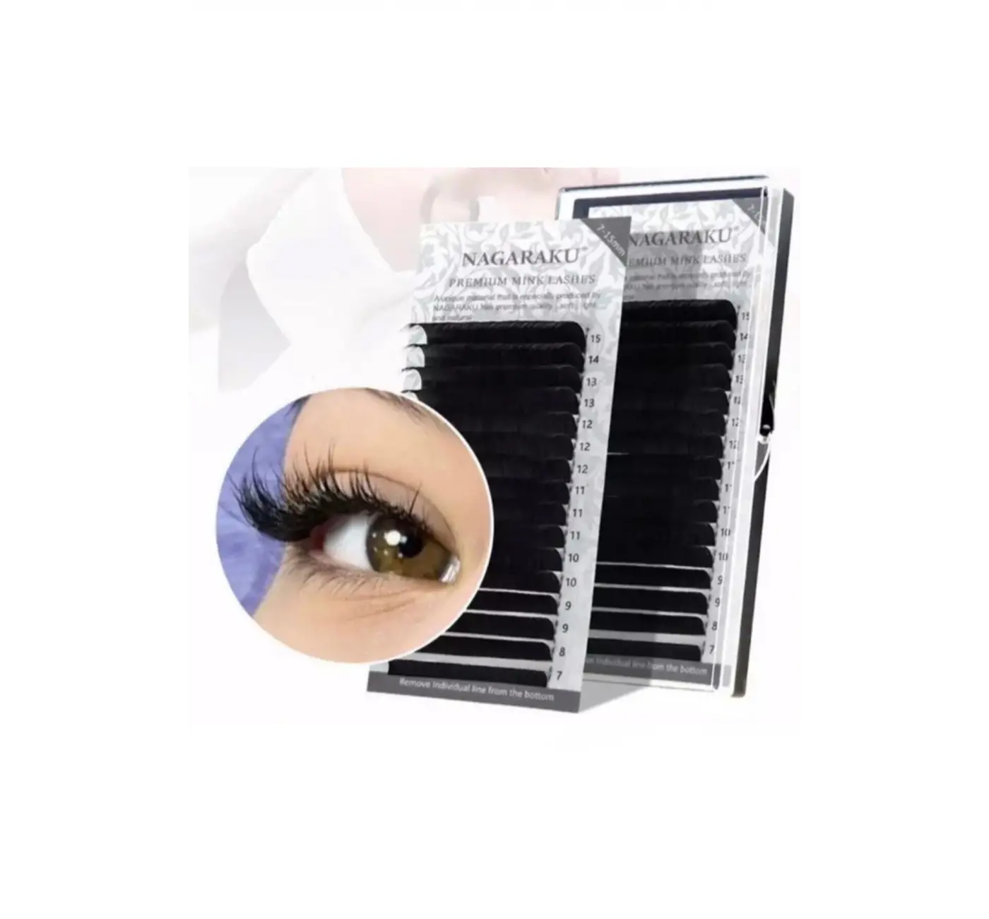 Nagaraku İpek kirpik 0.07 Kalınlık D Kıvrım Mix Ipek Kirpik 7- 15 Mm Boy Aralığı