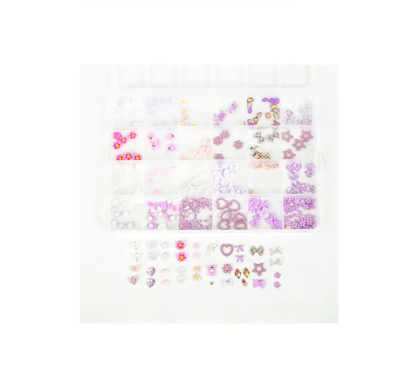 QNAİL PROFESSİONAL Renkli Tırnak Taşı Seti 24’lü Nail Art Süsleme Parlak Kristal Boncuk Seti QA-301