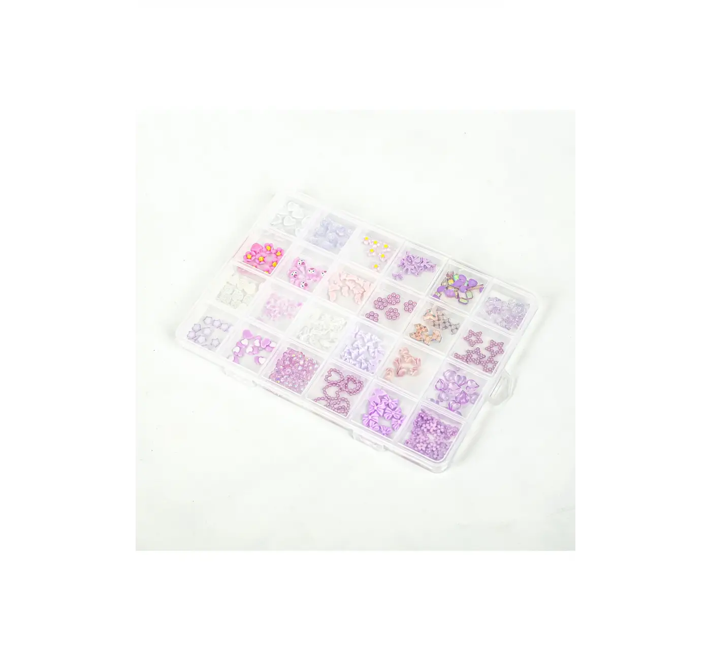 QNAİL PROFESSİONAL Renkli Tırnak Taşı Seti 24’lü Nail Art Süsleme Parlak Kristal Boncuk Seti QA-301