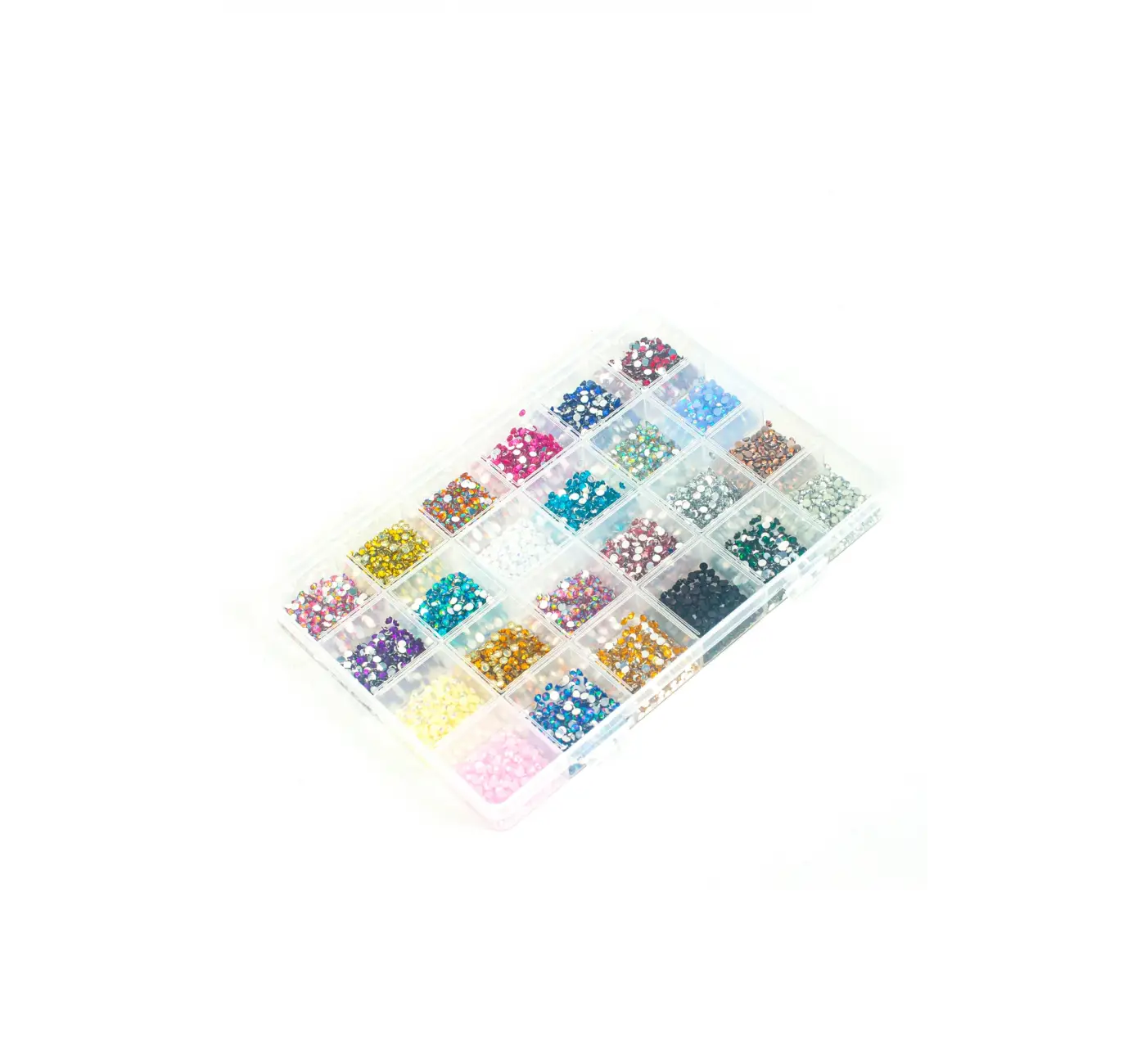 QNAİL PROFESSİONAL Renkli Tırnak Taşı Seti 24’lü Nail Art Süsleme Parlak Kristal Boncuk Seti QA-302