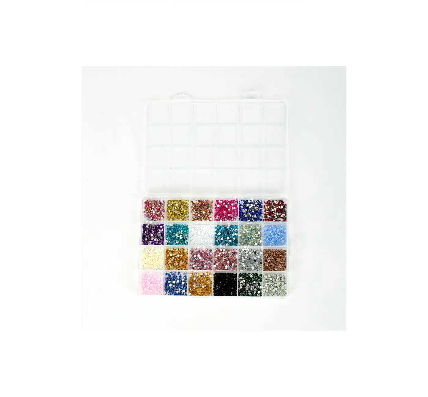 QNAİL PROFESSİONAL Renkli Tırnak Taşı Seti 24’lü Nail Art Süsleme Parlak Kristal Boncuk Seti QA-302