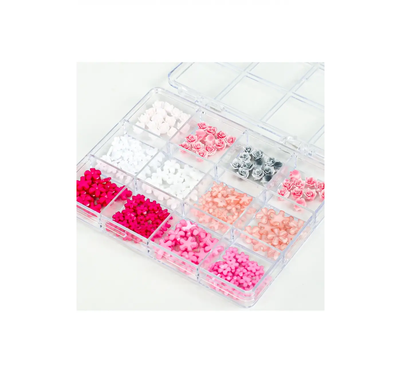 Renkli Tırnak Taşı Seti 12Li Nail Art Süsleme Parlak Kristal Boncuk Seti QA-201
