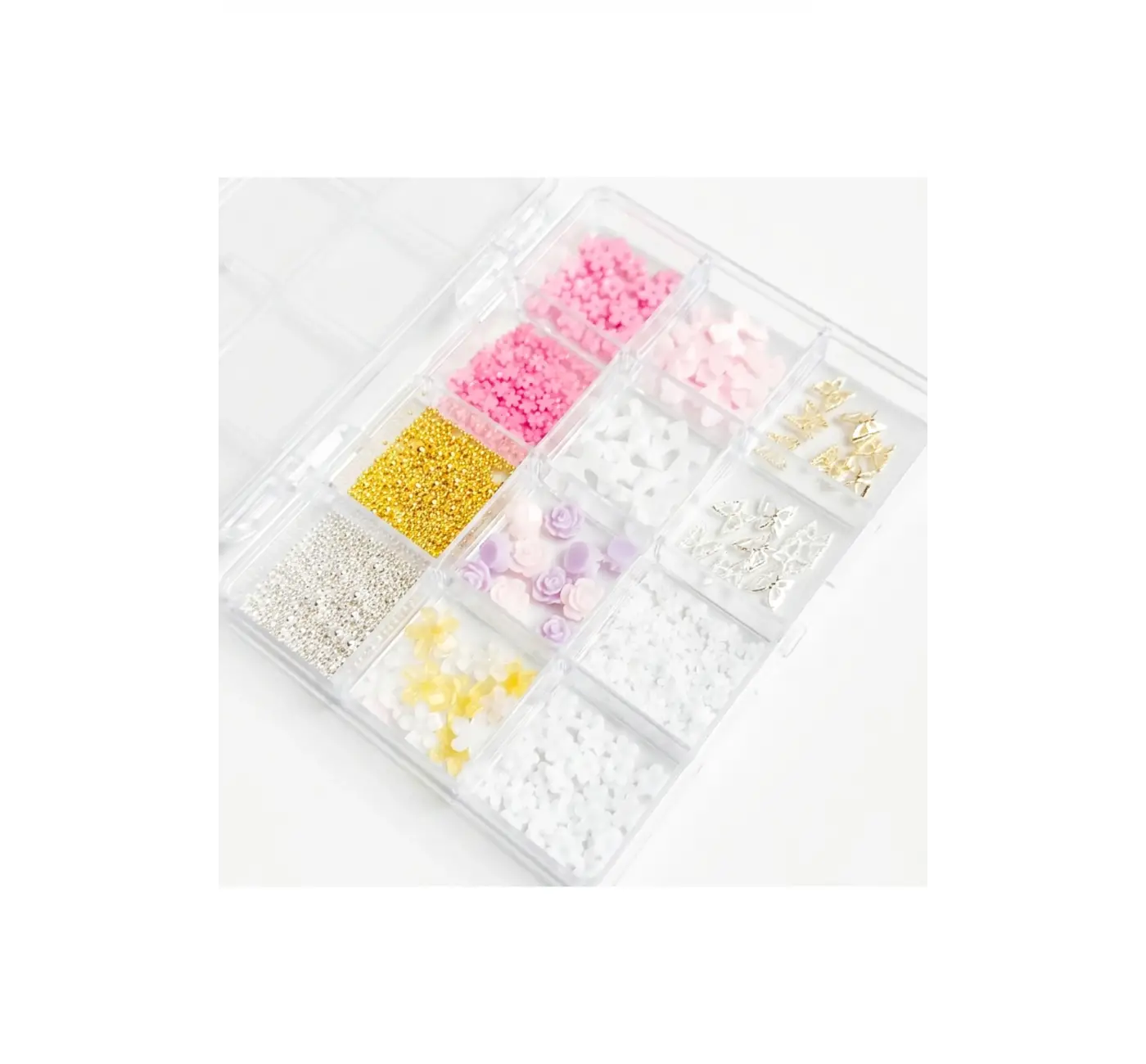 Renkli Tırnak Taşı Seti 12Li Nail Art Süsleme Parlak Kristal Boncuk Seti QA-206