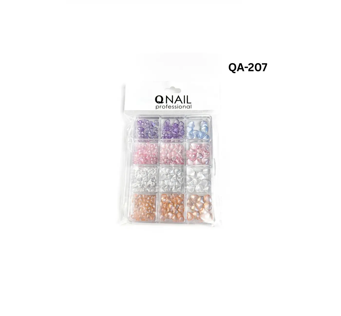 Renkli Tırnak Taşı Seti 12Li Nail Art Süsleme Parlak Kristal Boncuk Seti QA-207