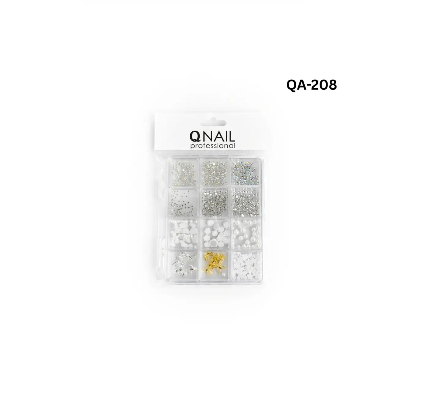 Renkli Tırnak Taşı Seti 12Li Nail Art Süsleme Parlak Kristal Boncuk Seti QA-208