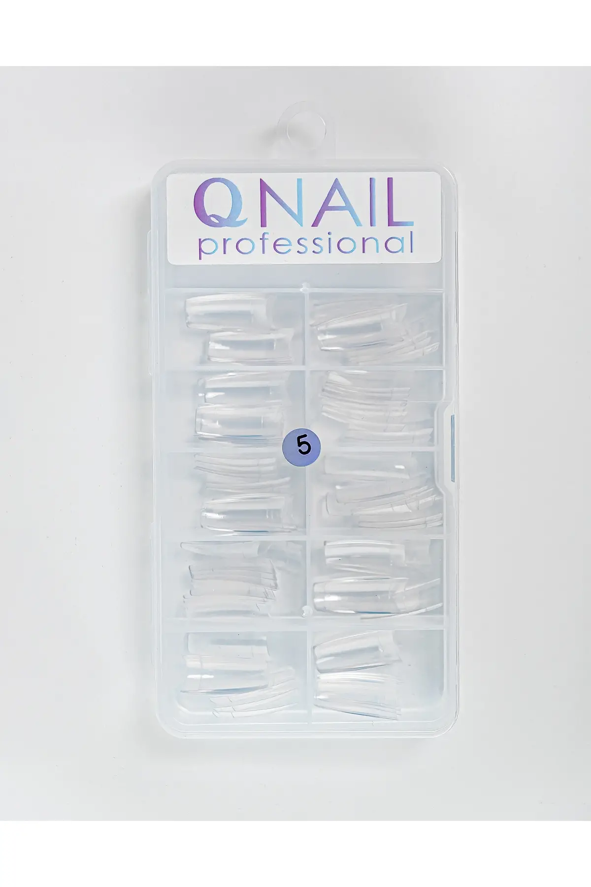QNAIL PROFESSIONAL 100 lü Tek Numaralı Tips Yarımay Şeffaf Rengi No: 5
