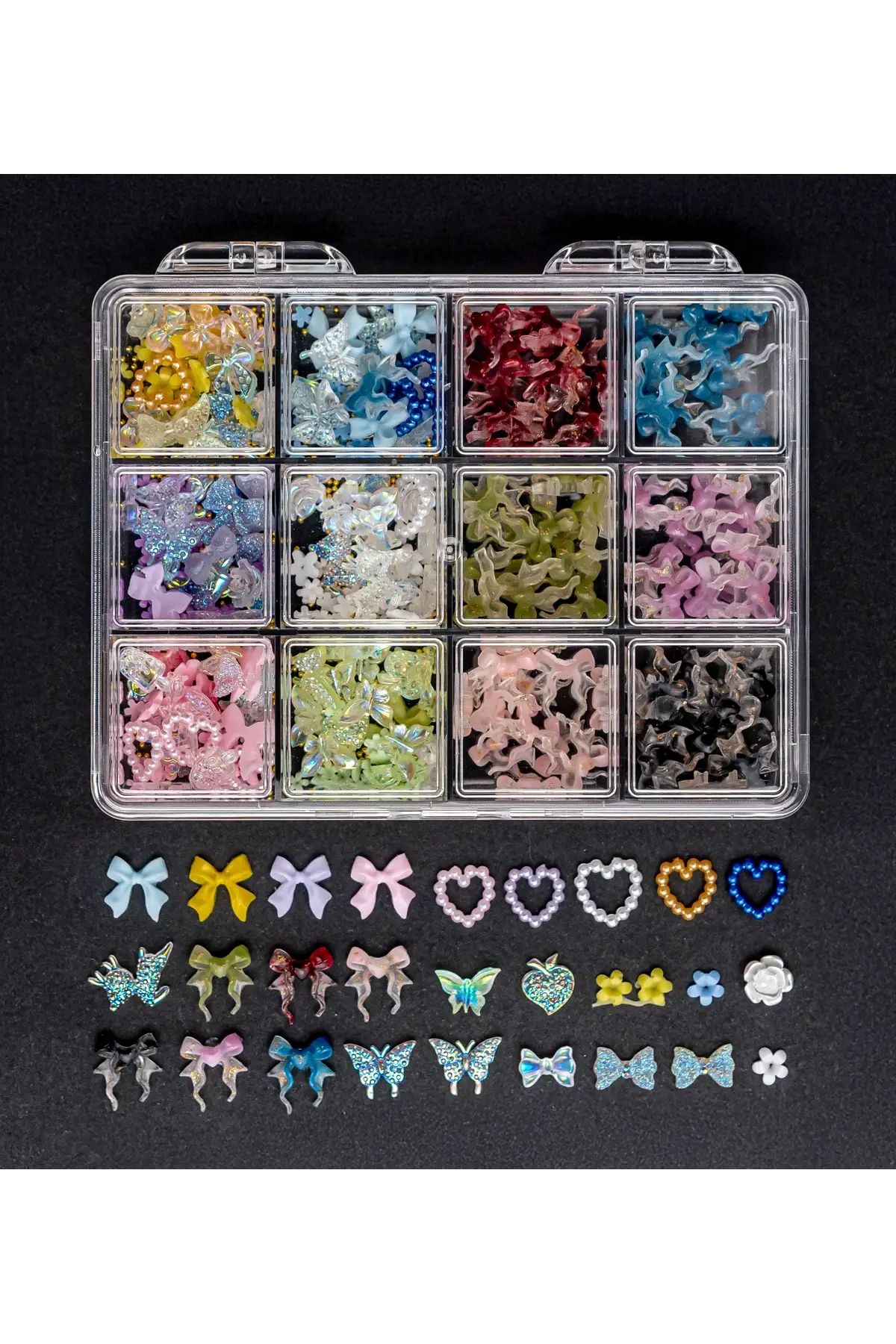 QNAIL PROFESSIONAL Tırnak süsleme Protez Tırnak Nail Art Süsleme Charm 3D Karışık desenli