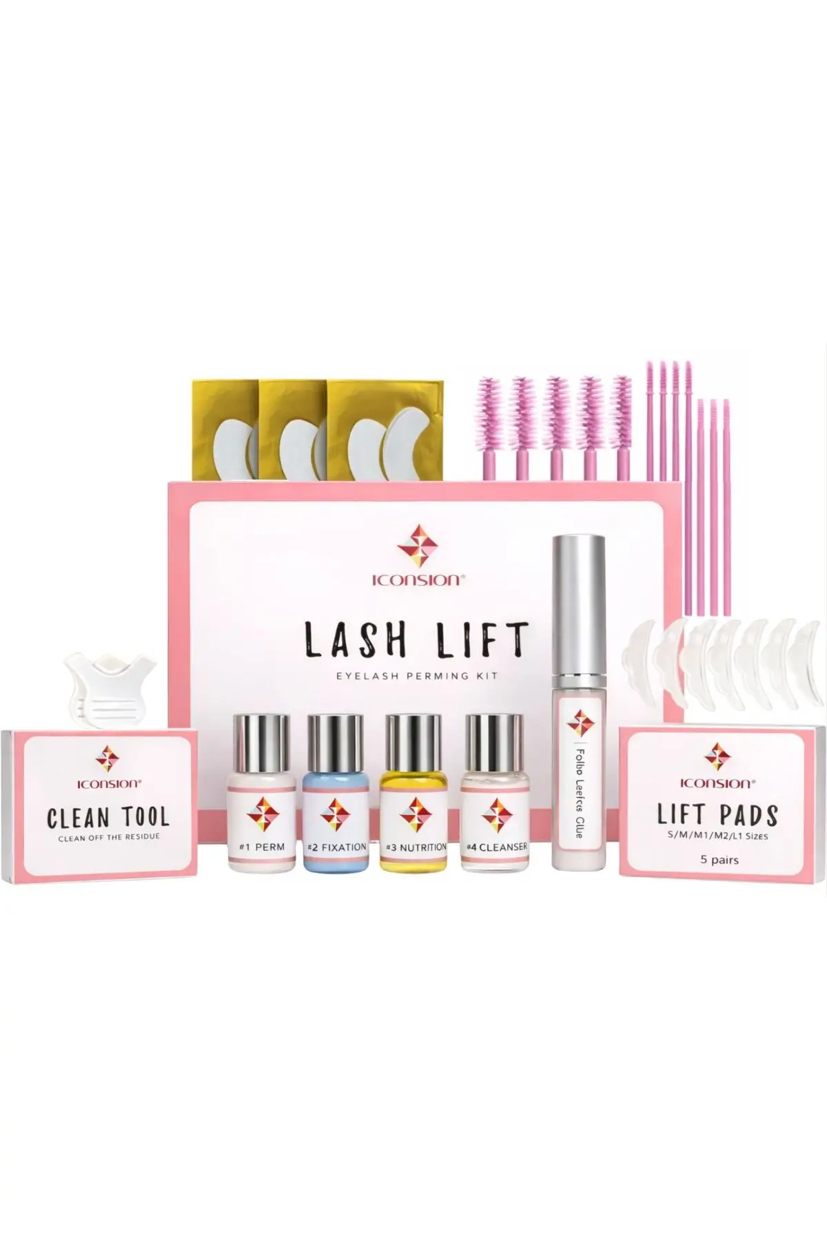 Iconsion Kirpik Lifting Seti Yapıştırıcılı 10ml Lash Lift, Kaş & Kirpik Perma Seti Full Set