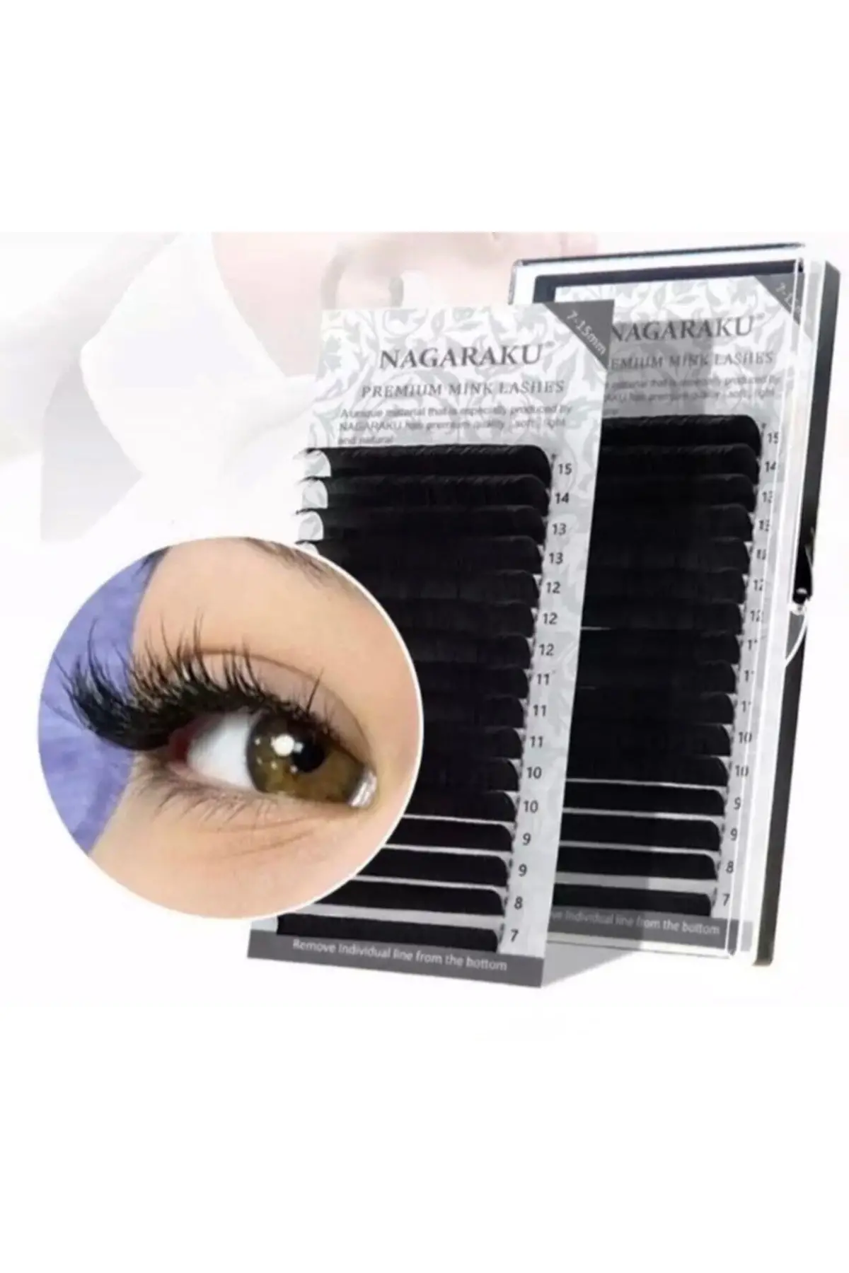 Nagaraku İpek kirpik 0.07 Kalınlık D Kıvrım Mix Ipek Kirpik 7- 15 Mm Boy Aralığı