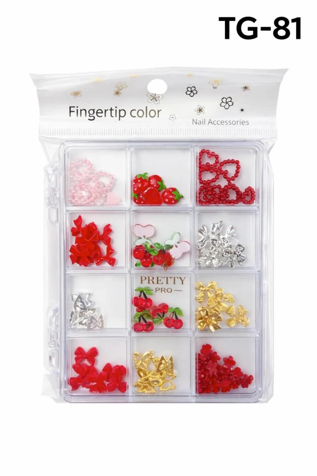 Charm 3D Tırnak Süsleme Protez Tırnak Nail Art Süsleme Karışık Desenli TG-81