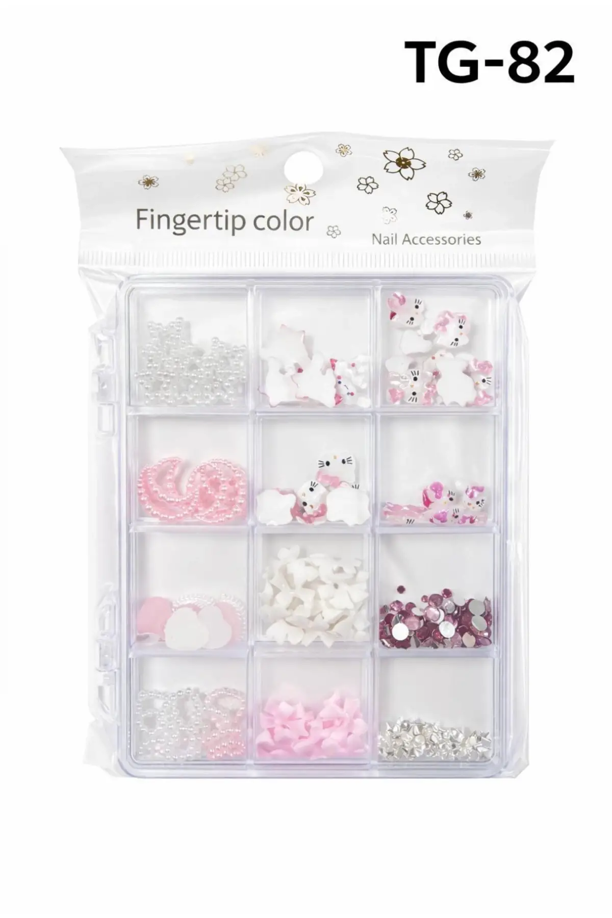 Charm 3D Tırnak Süsleme Protez Tırnak Nail Art Süsleme Karışık Desenli TG-82