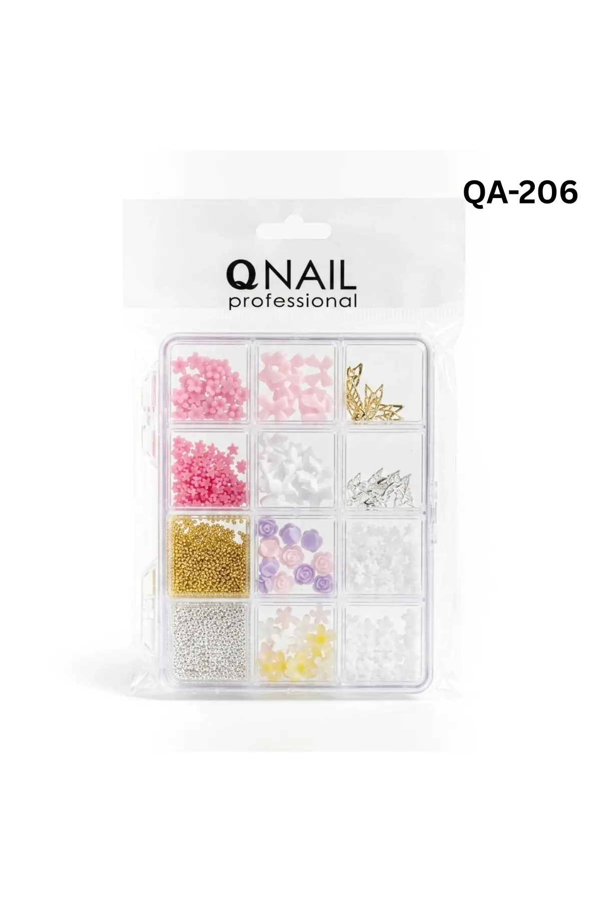 Renkli Tırnak Taşı Seti 12Li Nail Art Süsleme Parlak Kristal Boncuk Seti QA-206