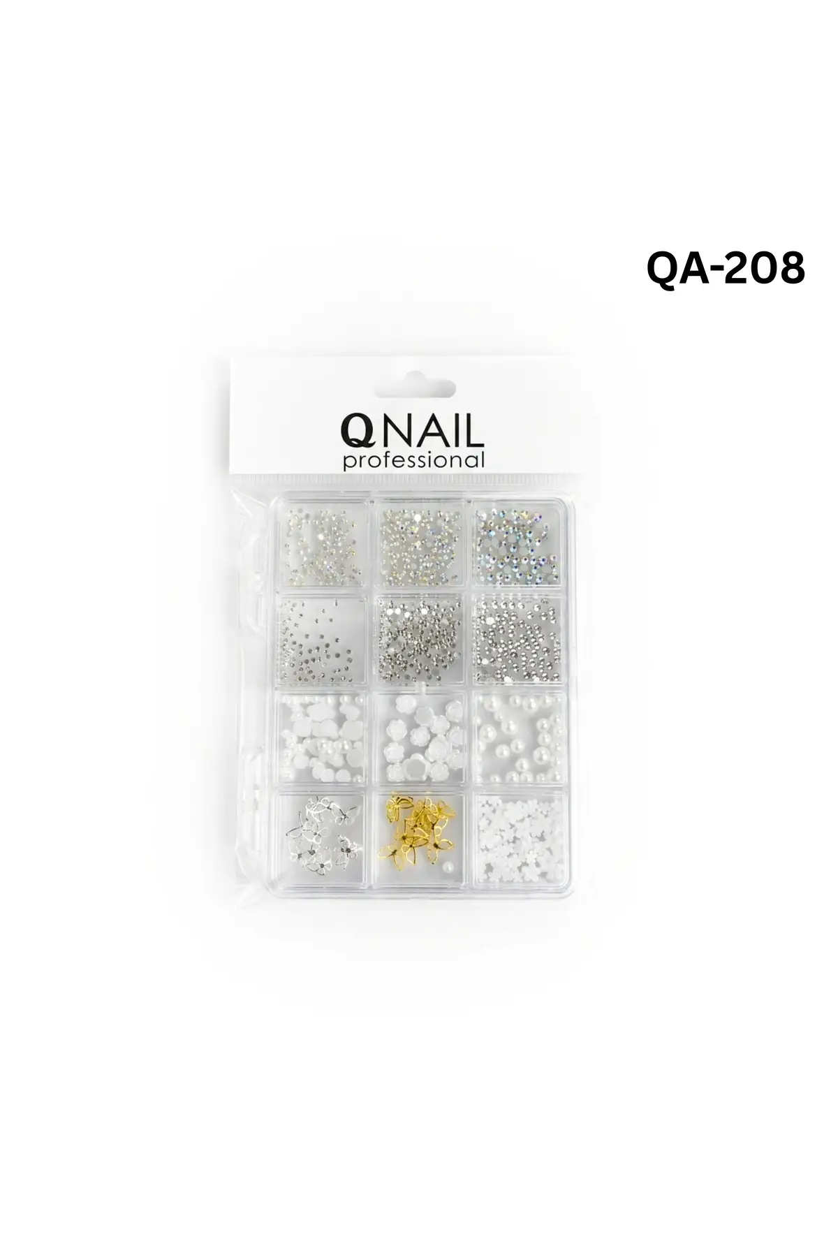 Renkli Tırnak Taşı Seti 12Li Nail Art Süsleme Parlak Kristal Boncuk Seti QA-208