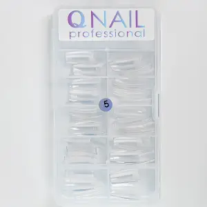 QNAIL PROFESSIONAL 100 lü Tek Numaralı Tips Yarımay Şeffaf Rengi No: 5